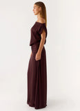 Rexi One Shoulder Maxi Dress Aubergine Gleam