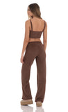 Fuzzy Straight Pants in Brown