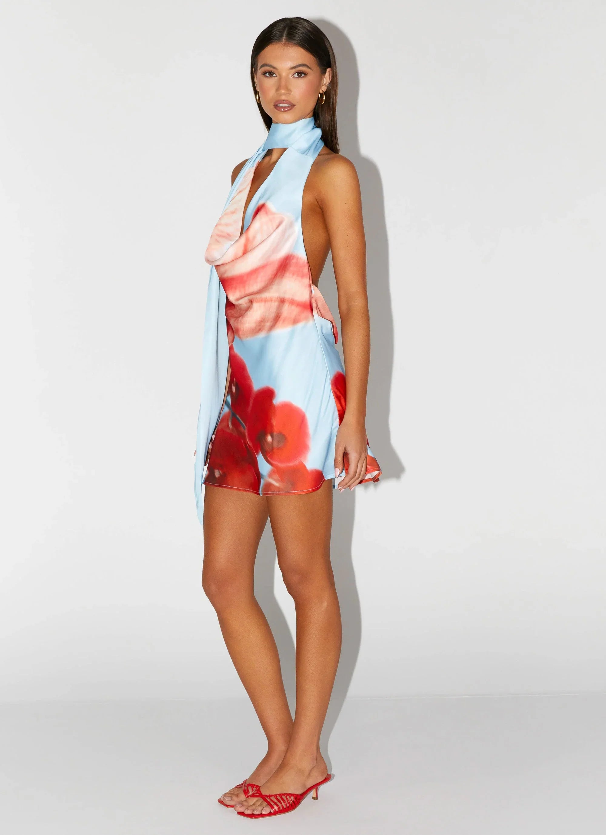 Heidi Mini Dress Turquoise Bloom
