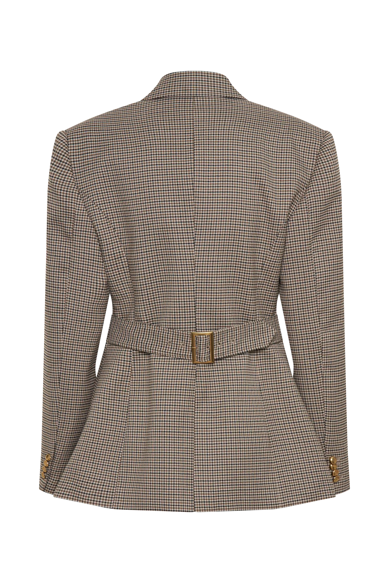 Mila Shaped Blazer Tan Check