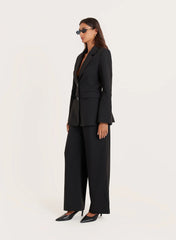 Black Tailored Straight Leg Trousers