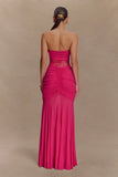 Khadijah Lace And Mesh Maxi Dress Dragonfruit