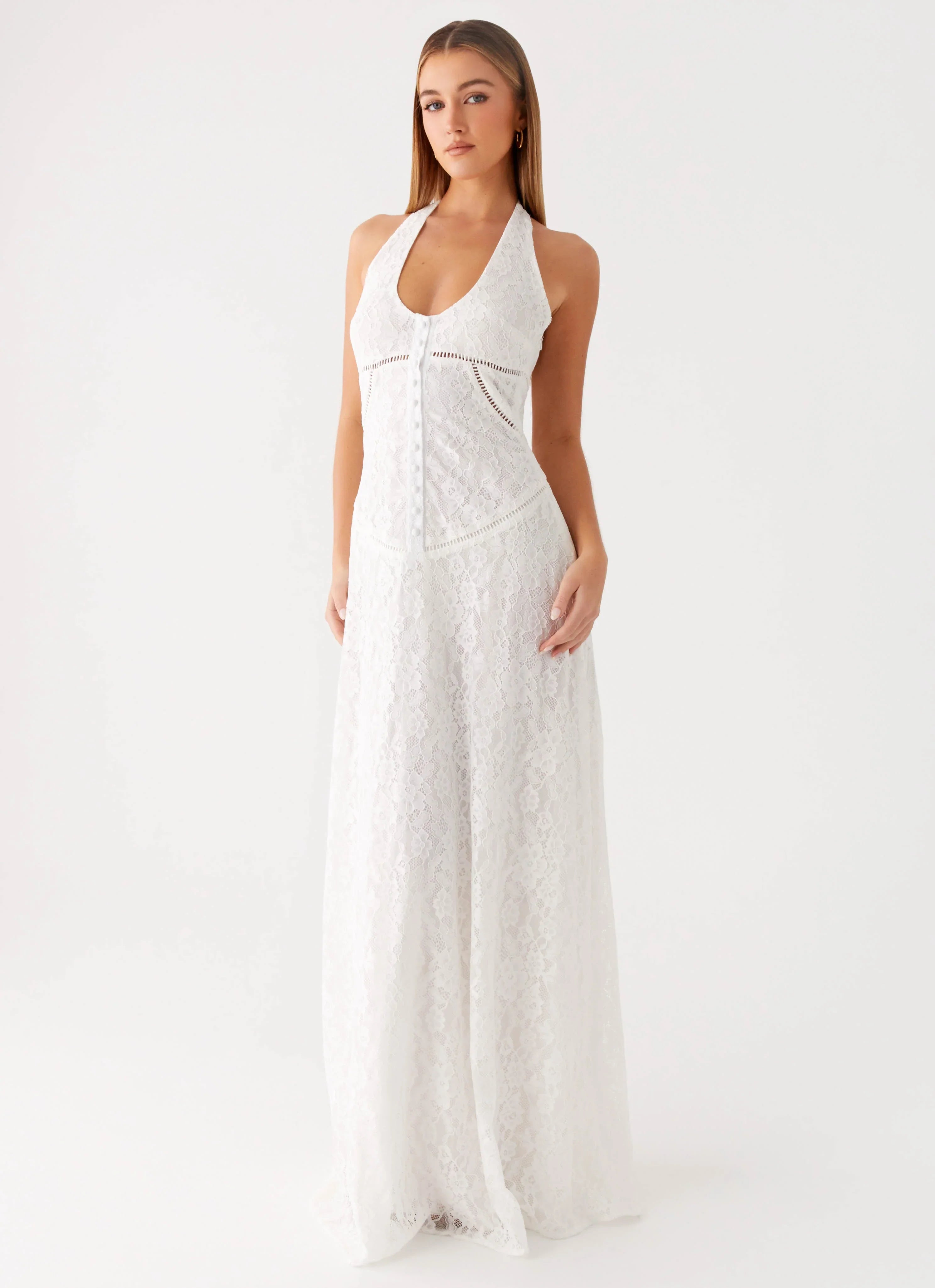 Ember Valley Cotton Maxi Dress Ivory