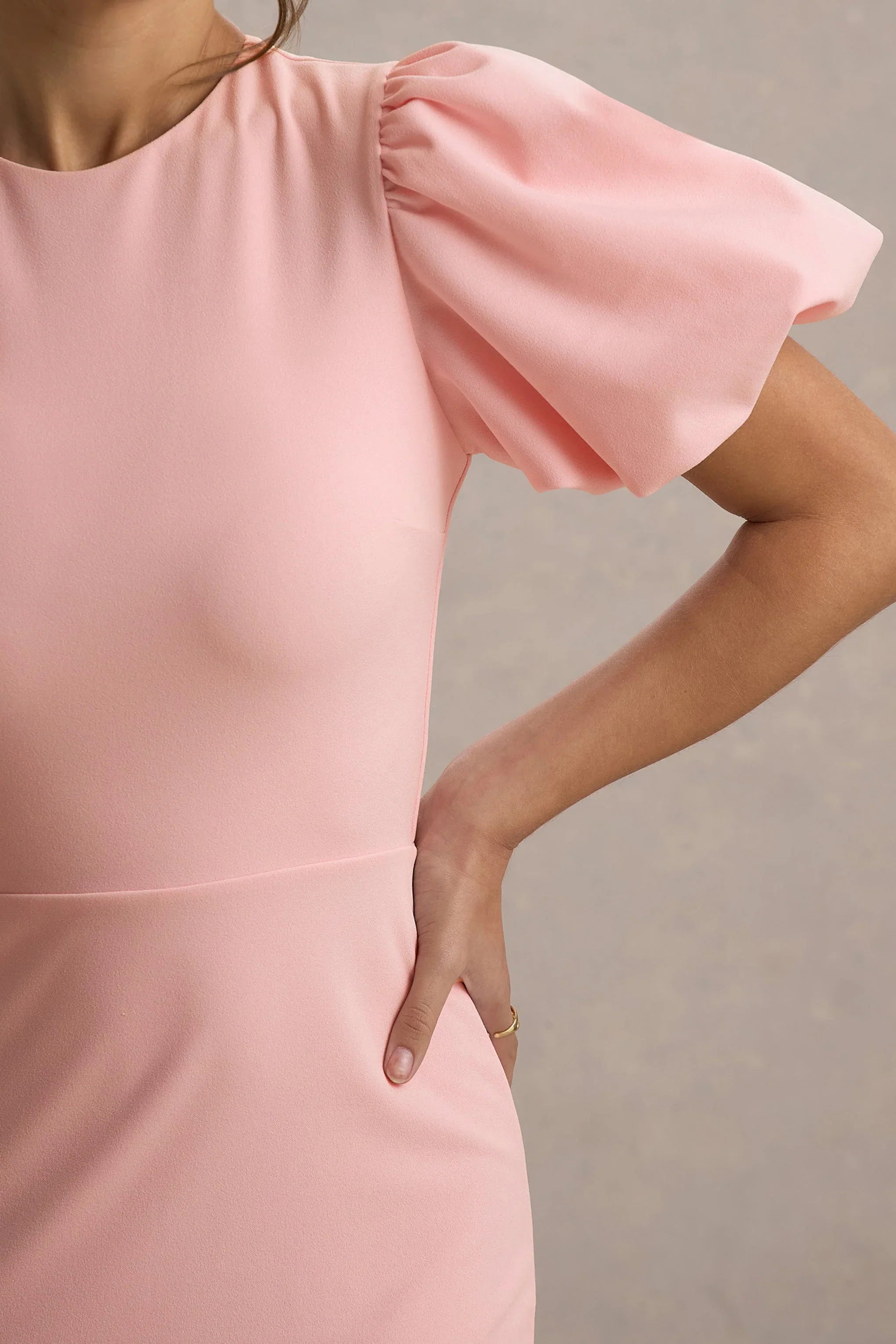 Love Letters Pink Puff Sleeve Maxi Dress