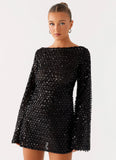 Edessa Sequin Mini Dress Black
