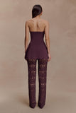 Trena Crochet Knit Pants Chocolate