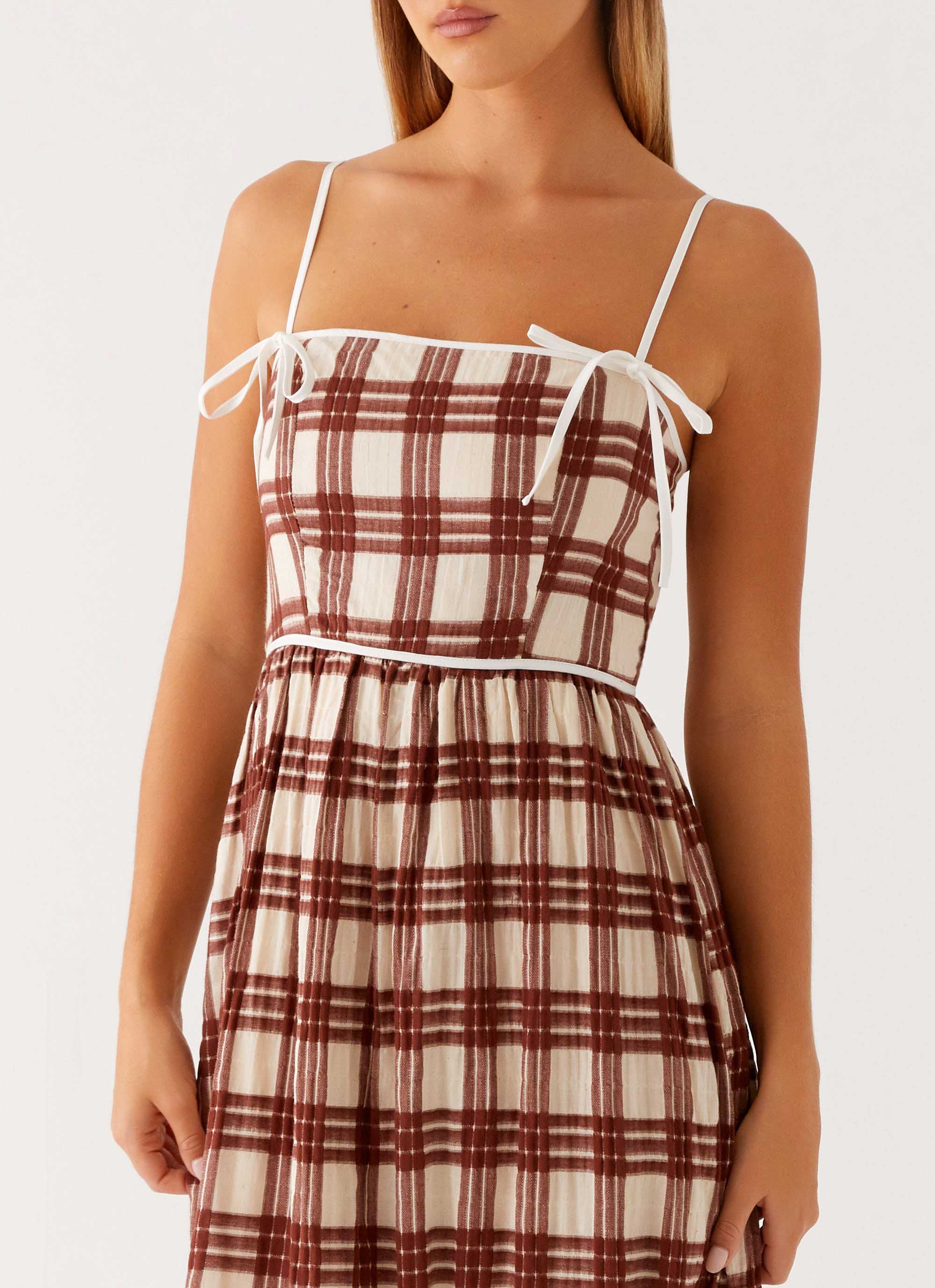 Shyanne Midi Dress Chocolate Check