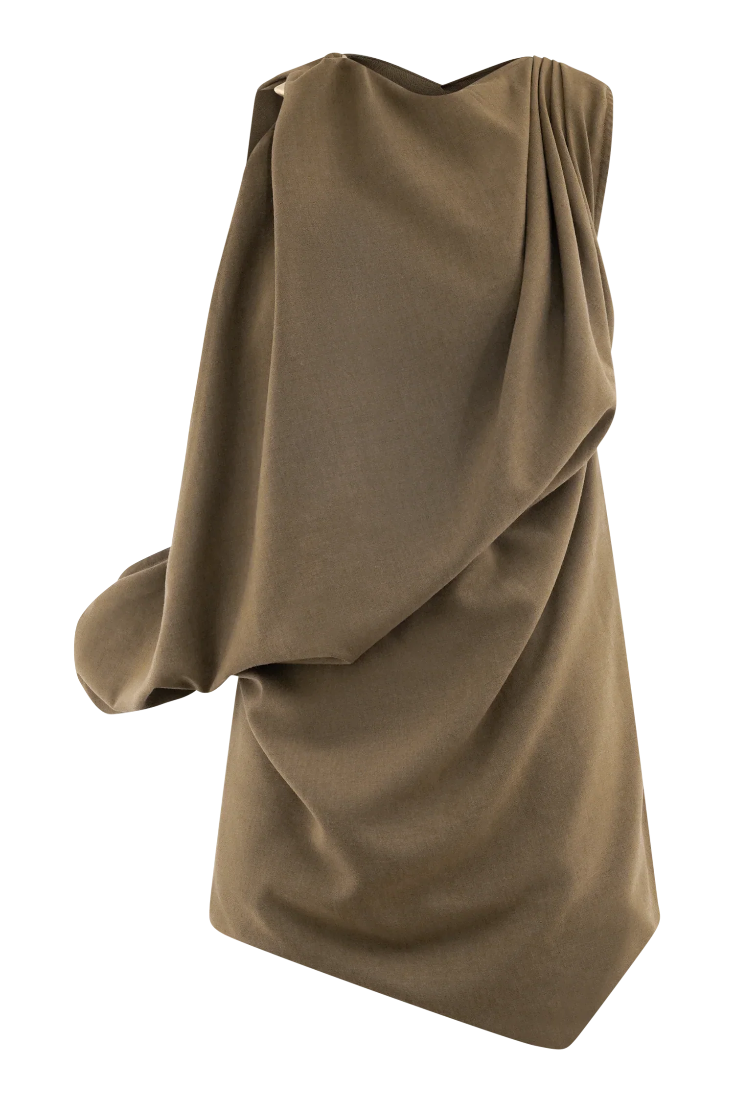 Gabriella Draped Mini Dress Light Brown Marle