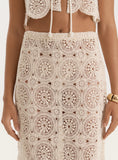 Beige Crochet Maxi Skirt