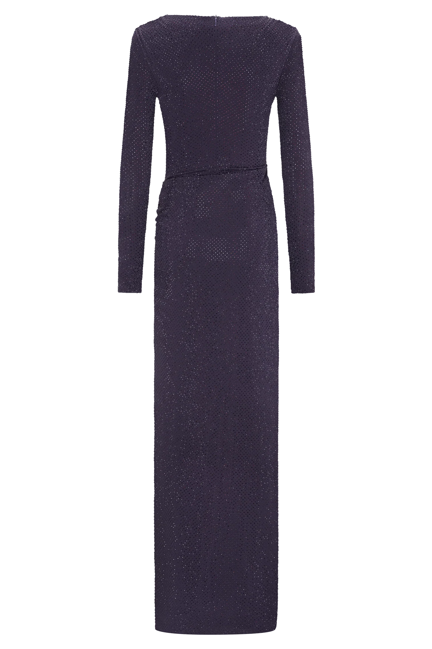 Deanna Long Sleeve Diamante Maxi Dress Purple