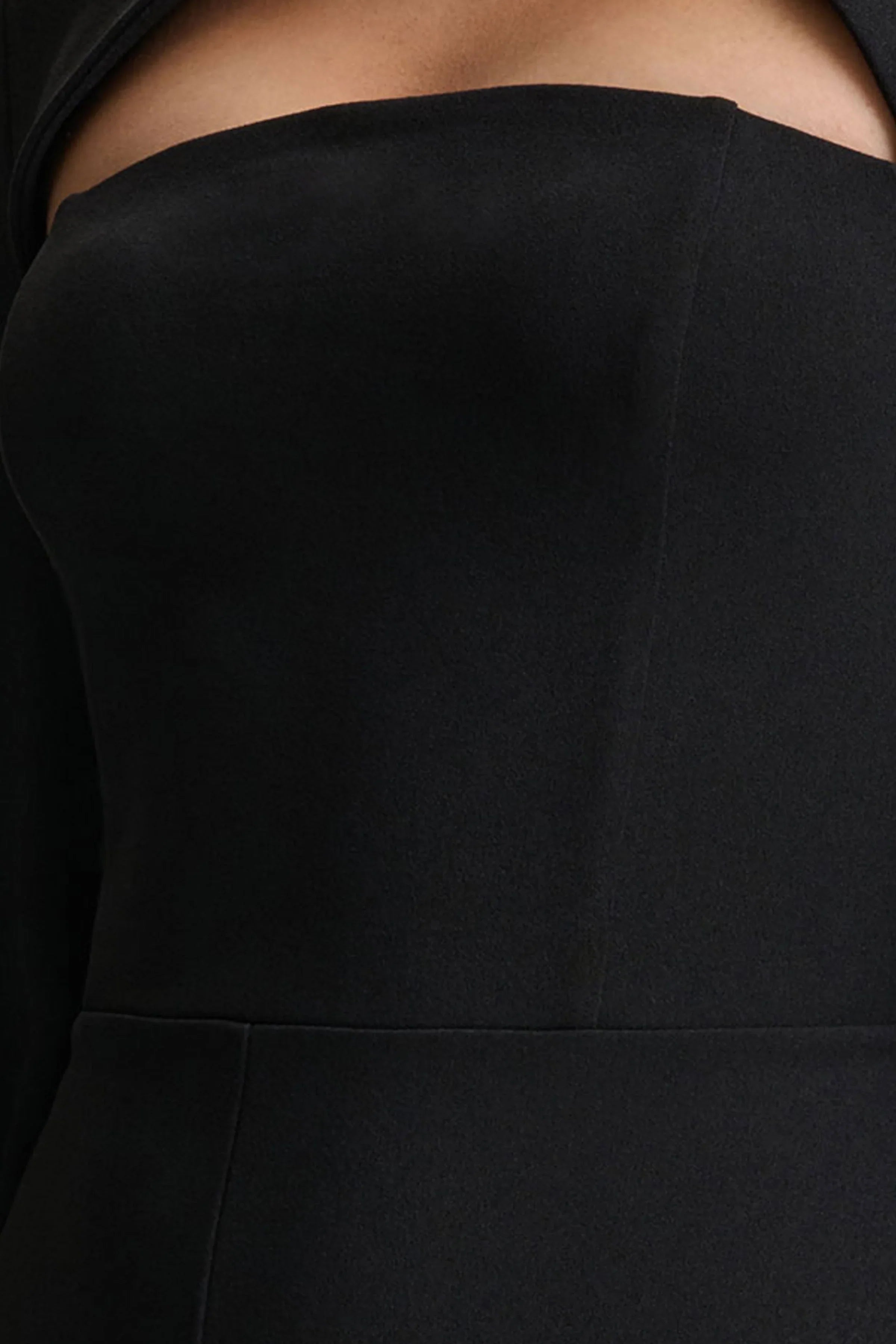 Elisabetta Black Square Neck Jumpsuit With Cape Sleeves