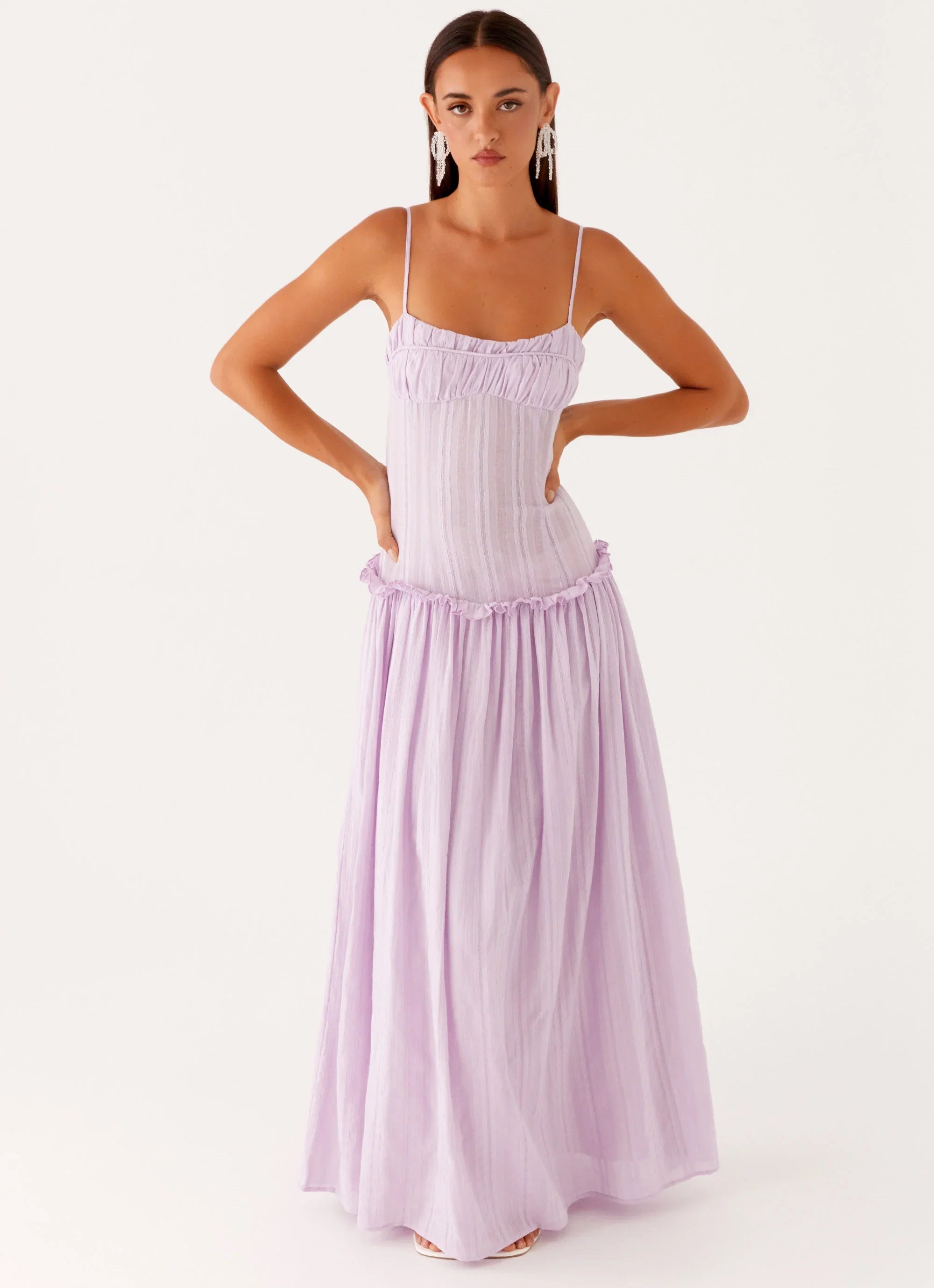 Jacinda Drop Waist Maxi Dress Lavender