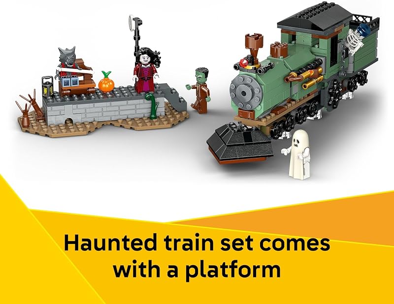 LEGO Creator 3 in 1 Haunted Mansion Building Toy for Kids Halloween Building Blocks Learning Toy for Girls Boys Ages 9 Build a Haunted House Train or Ship Gift for Birthdays 31167