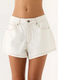 Owen A Line Denim Shorts White