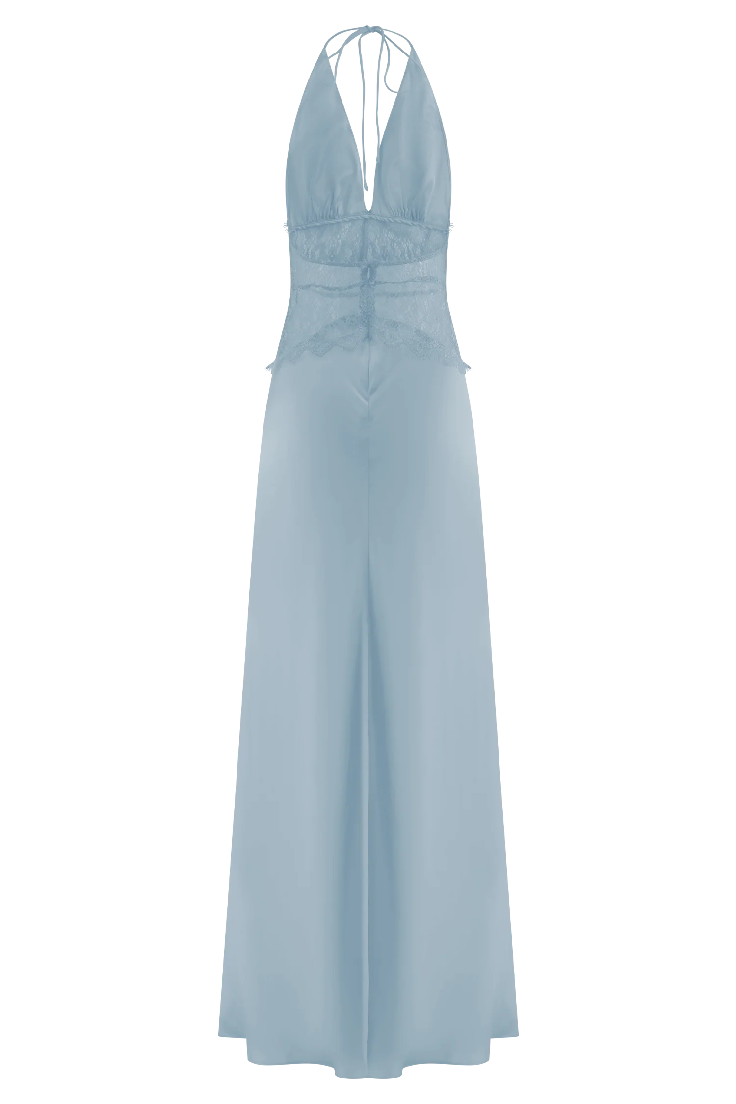 Dinah Lace And Satin Maxi Dress Cornflower Blue