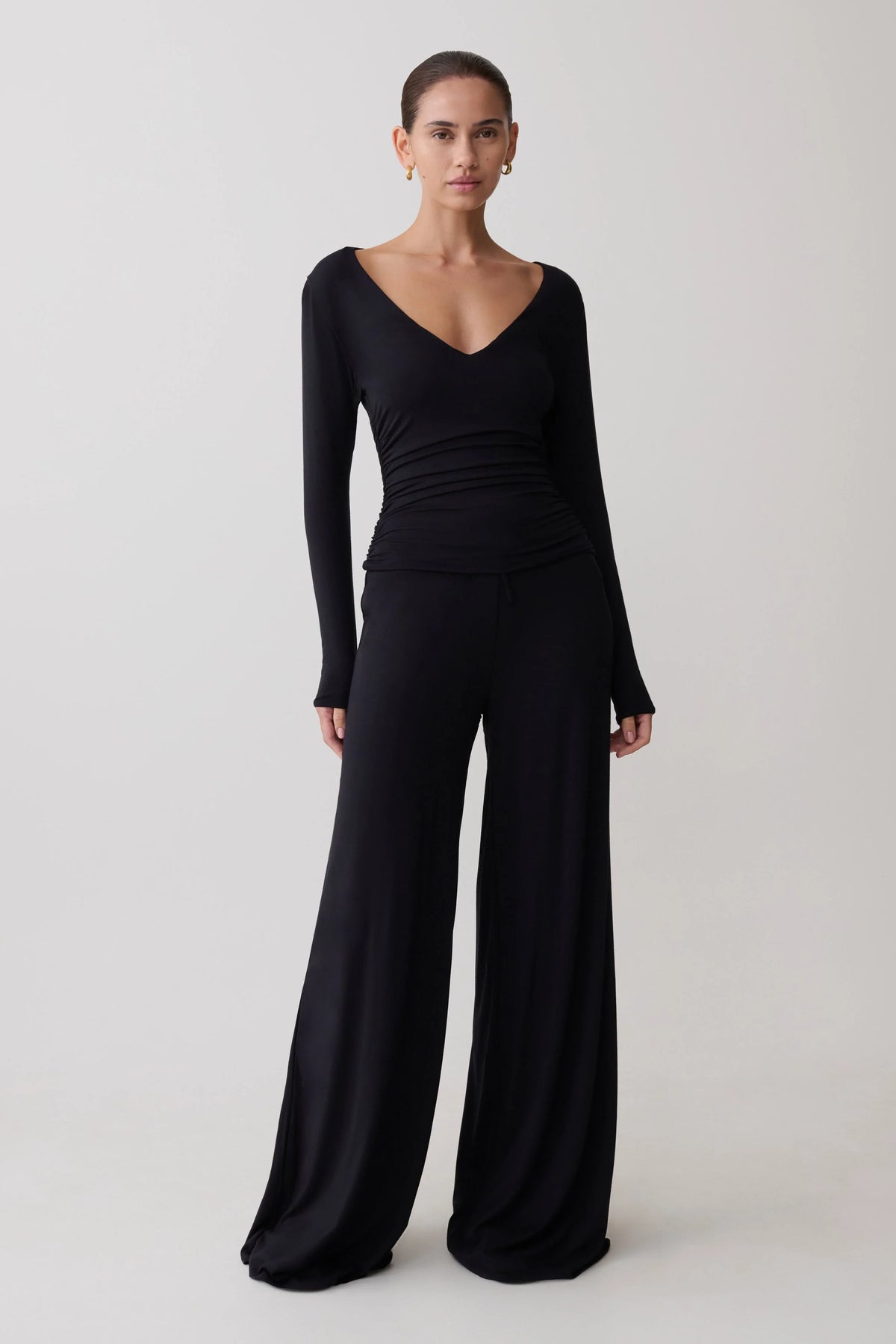 Sari Long Sleeve Modal Top Black