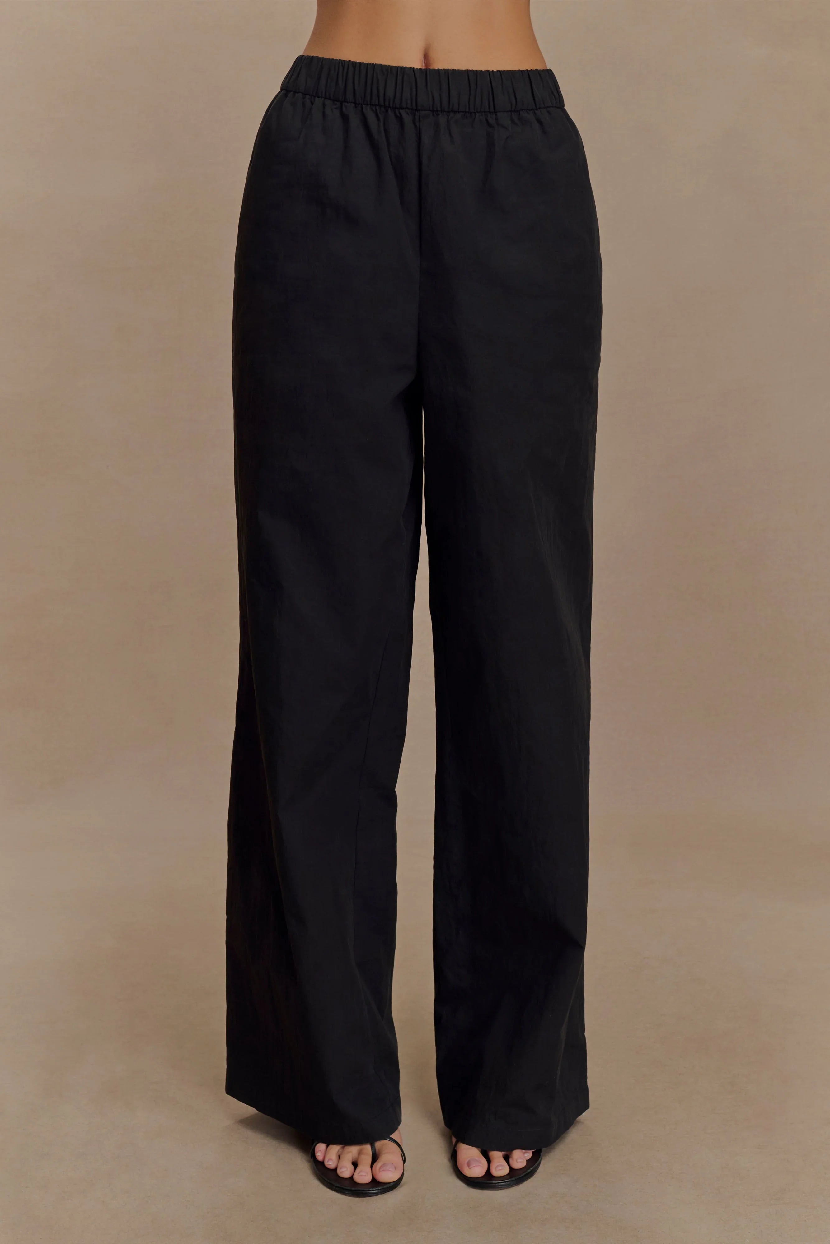 Campbell Cotton Wide Leg Pants Black