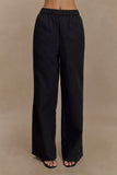 Campbell Cotton Wide Leg Pants Black