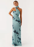Songbird Maxi Dress Blue Black Floral
