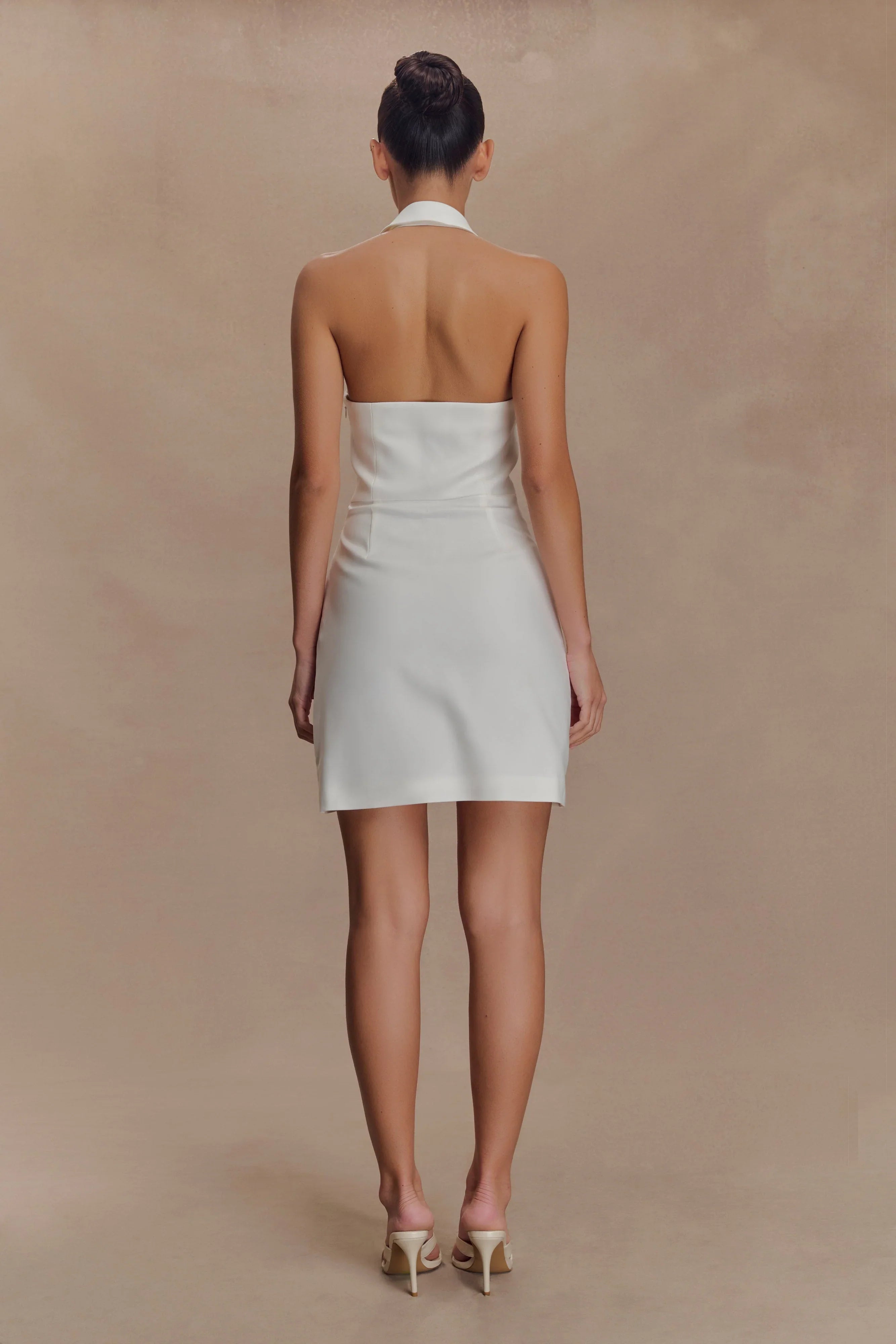 Ruth Cotton Halter Mini Dress Ivory