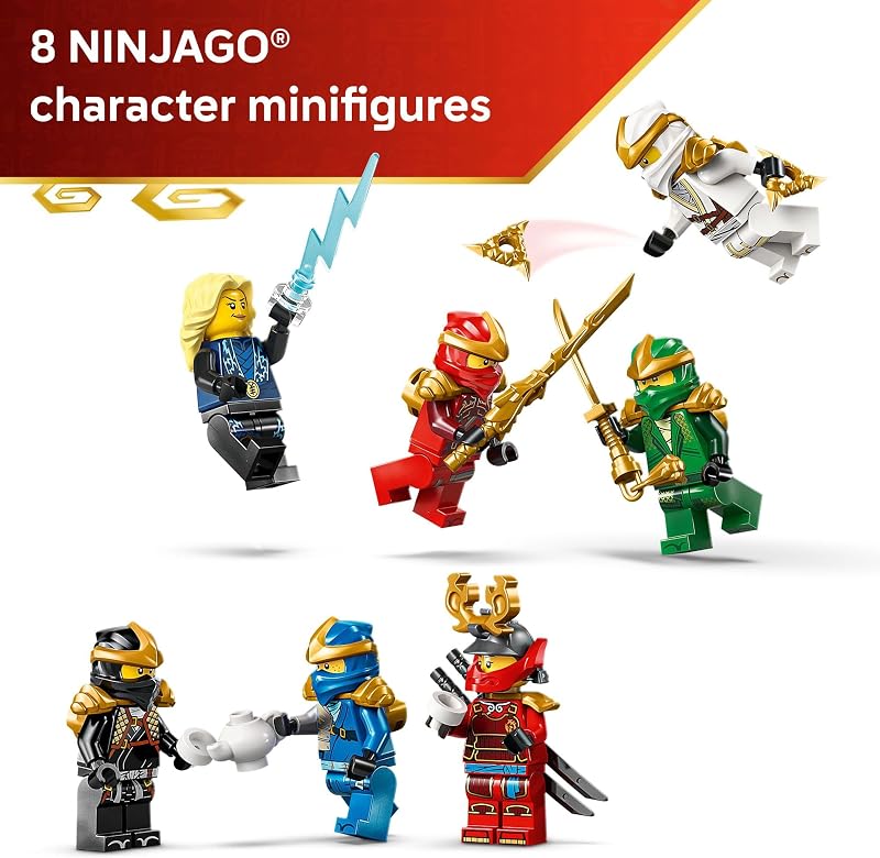 LEGO NINJAGO Ninja Character Display 15th Anniversary Building Toy for Kids Ages 14 Ninja Playset W Elemental Master of Lightning 7 Minifigures Gift Idea for Teen Boys Girls 71866