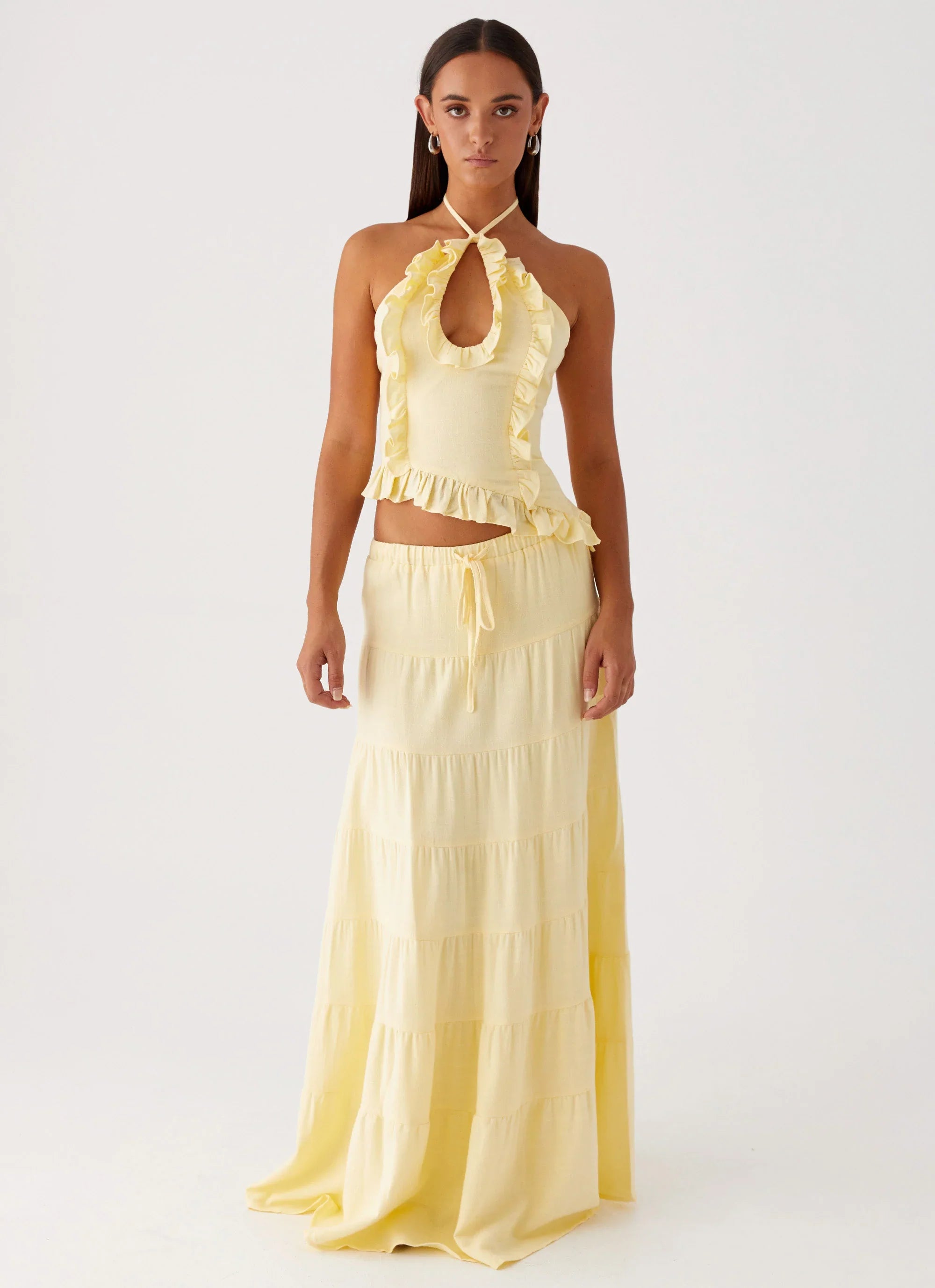 Mariella Linen Top Yellow