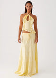 Mariella Linen Top Yellow