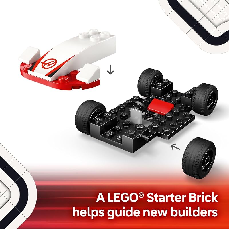 LEGO City F1 Williams Racing Haas F1 Race Car Toys Car Building Toy Set for Kids Boys and Girls Ages 4 Preschool Toy for Fans Gift Idea for Birthdays 60464