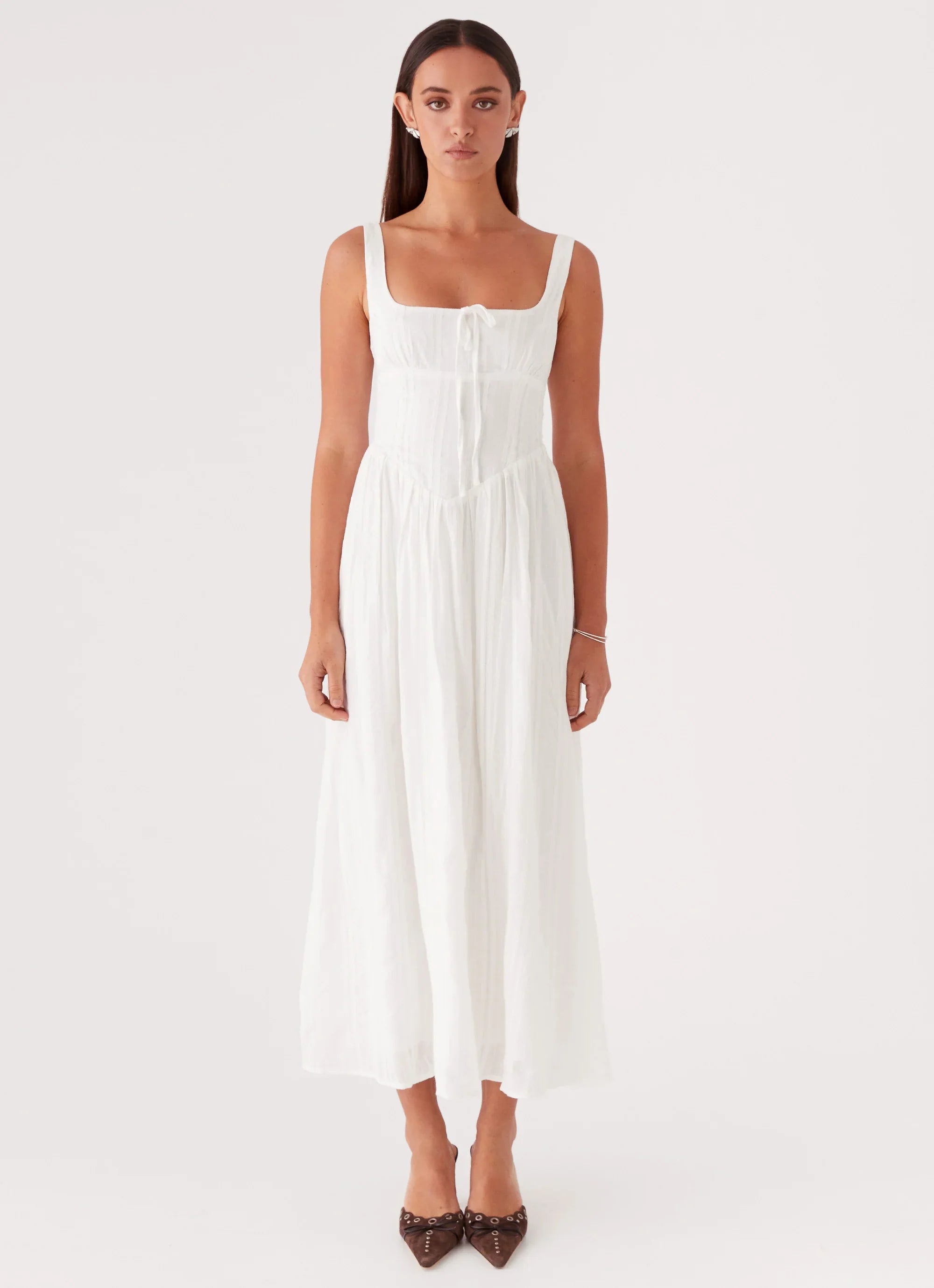 Pascuelle Midi Dress White