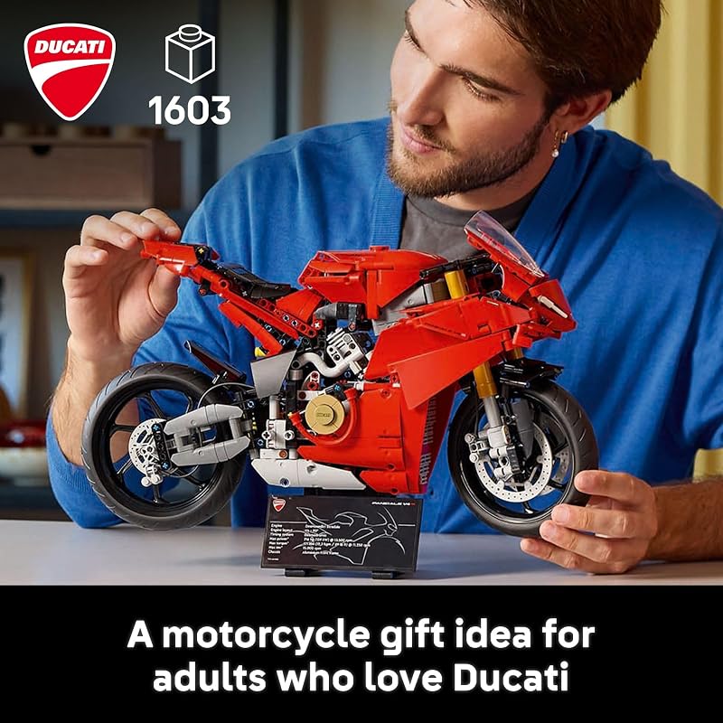 LEGO Technic Ducati Panigale V4 S Motorcycle Toy Building Set for Adults Men Women Ages 18 Gift for Birthdays 42202