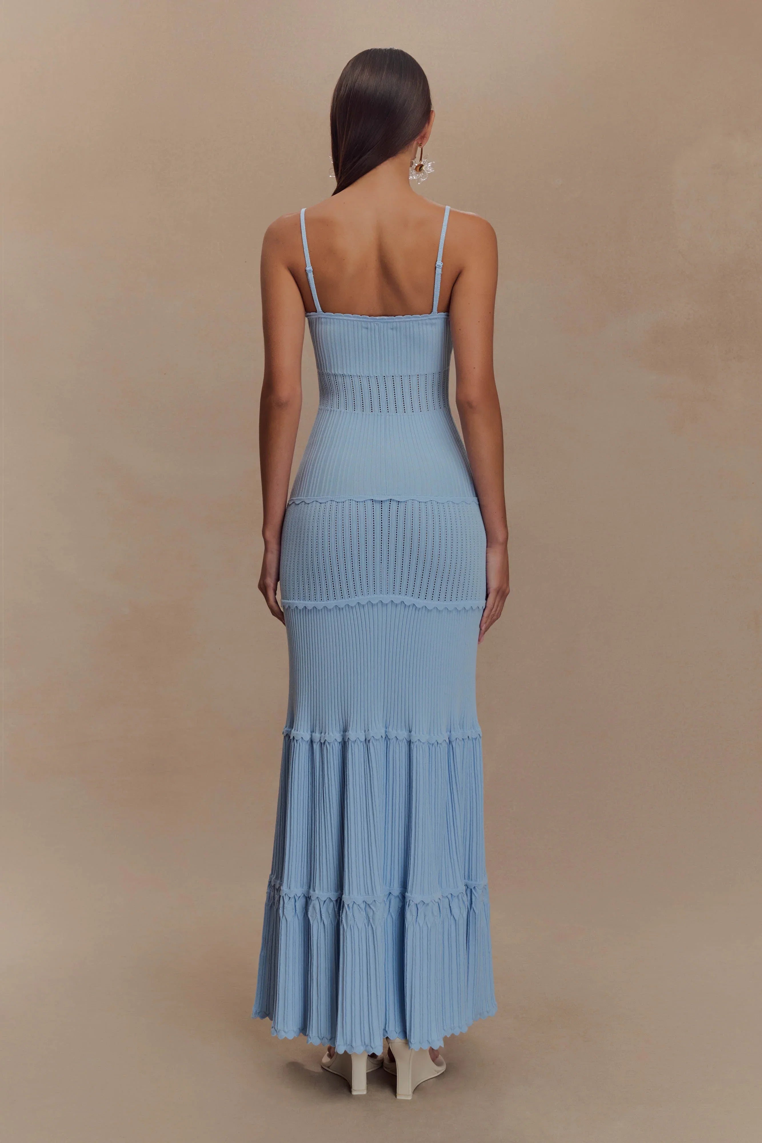 Finley Pointelle Knit Maxi Dress Cornflower Blue