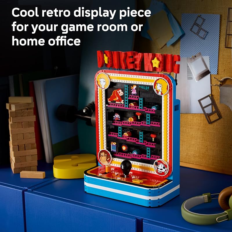LEGO Super Mario Donkey Kong Arcade 72051 Collectible Building Set for Adults Ages 18 Retro Arcade Decor Working Levers Joystick 1367 pieces Gift for Gamers
