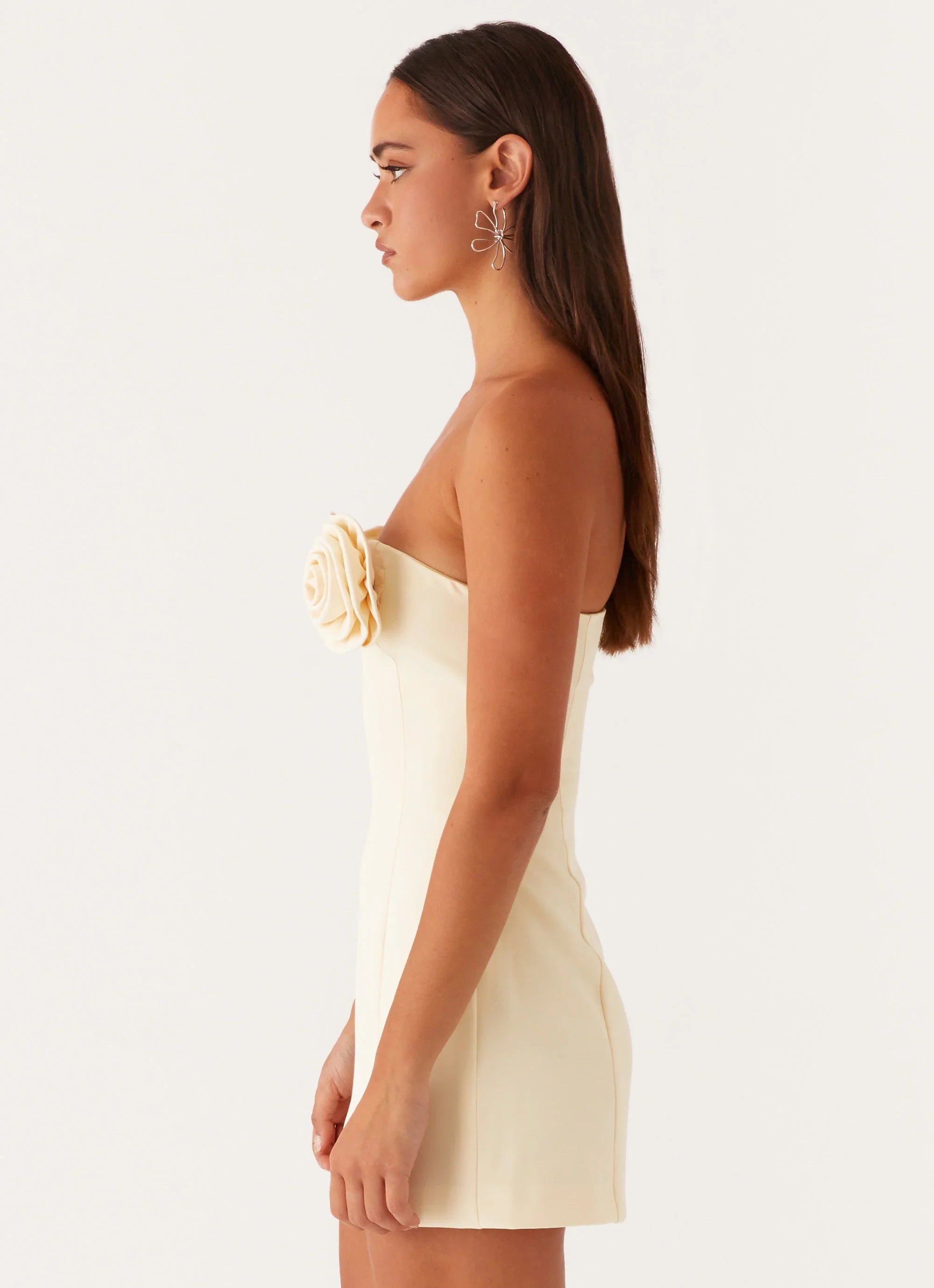 Patsie Strapless Mini Dress Yellow
