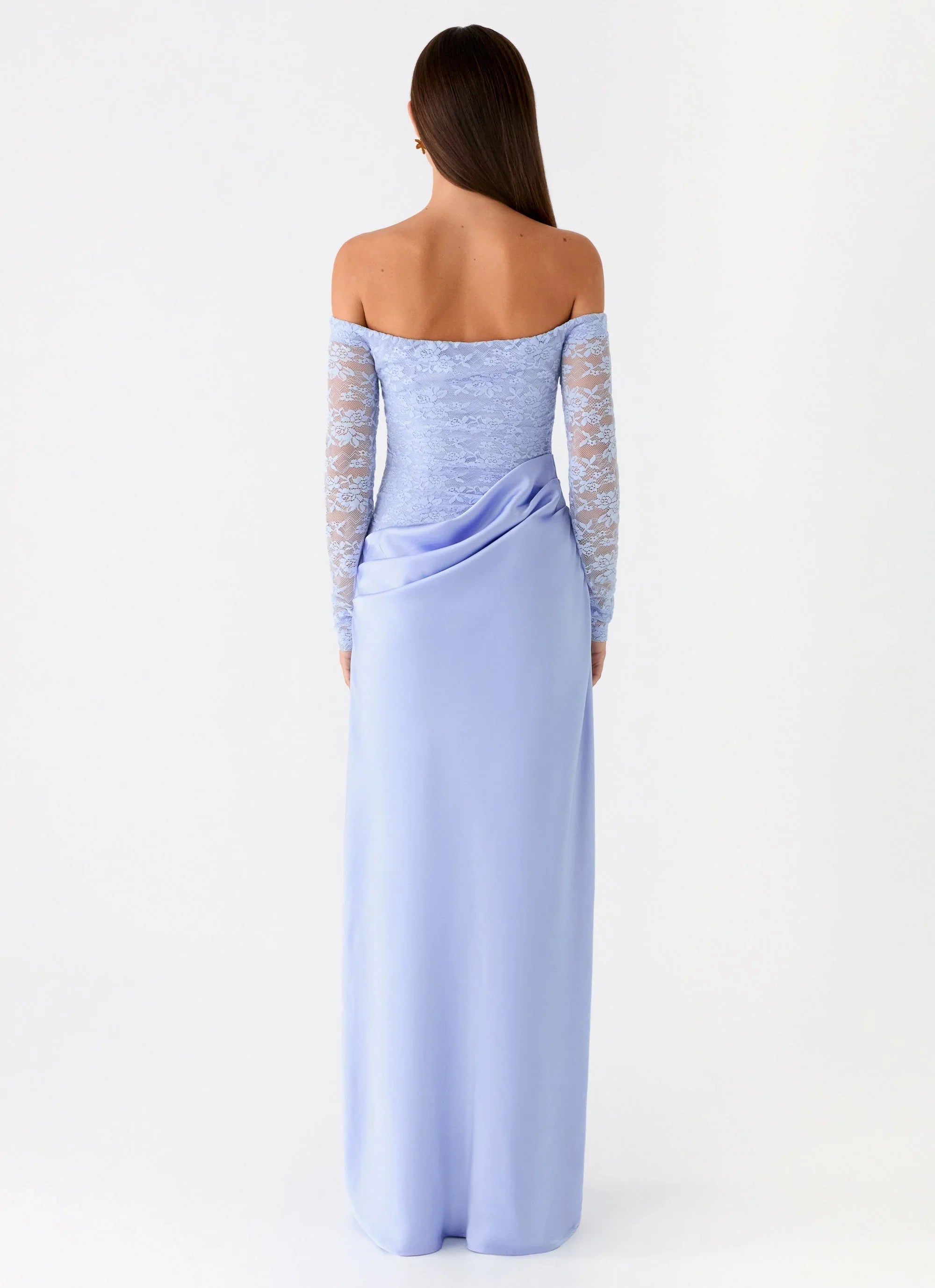 Burke Off Shoulder Maxi Dress Blue