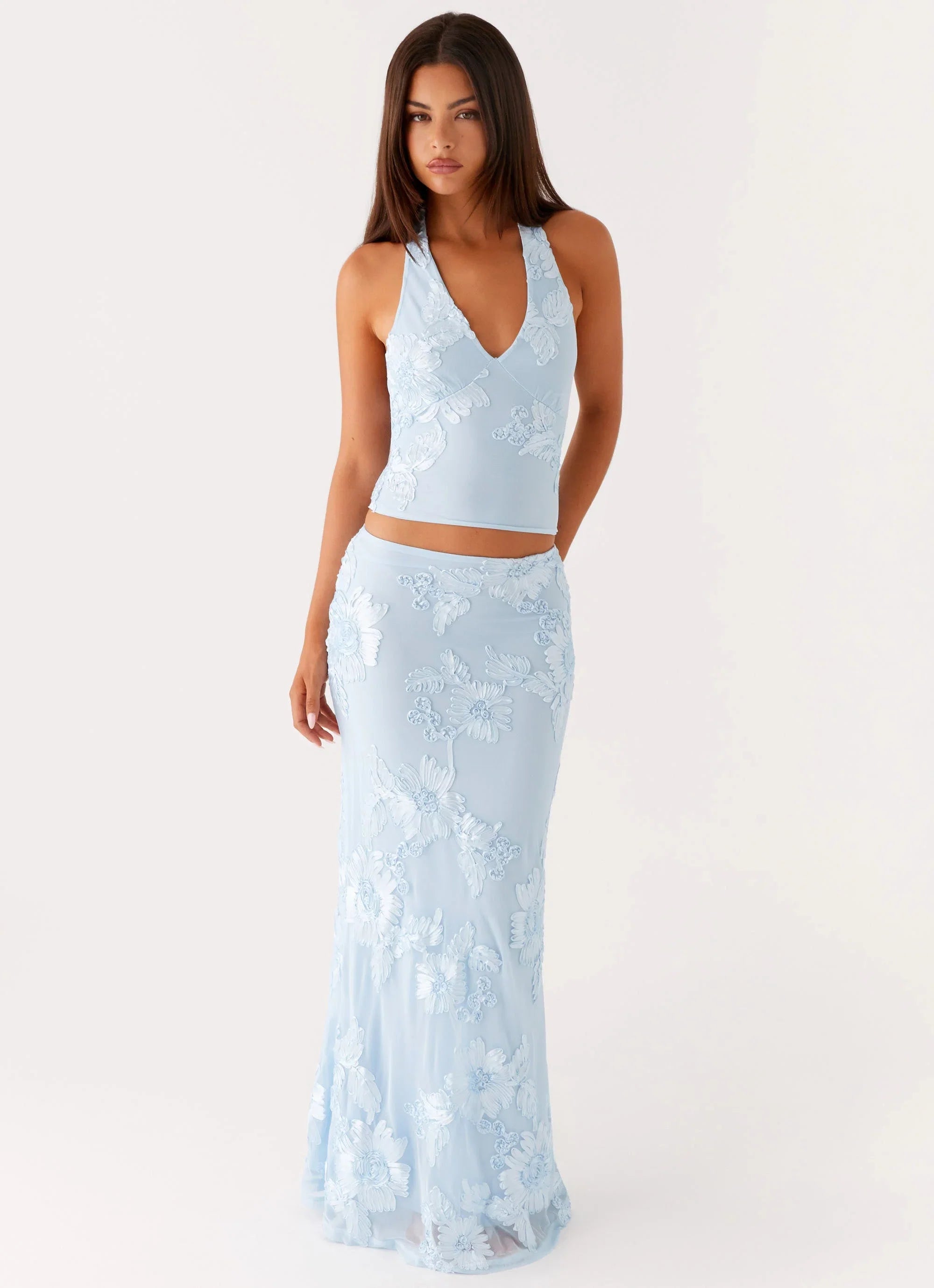 Radiate Maxi Skirt Blue
