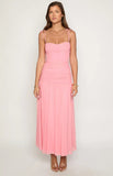 Clare Pink Ruched Maxi Dress