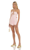 Floral Cutout Romper in Pink