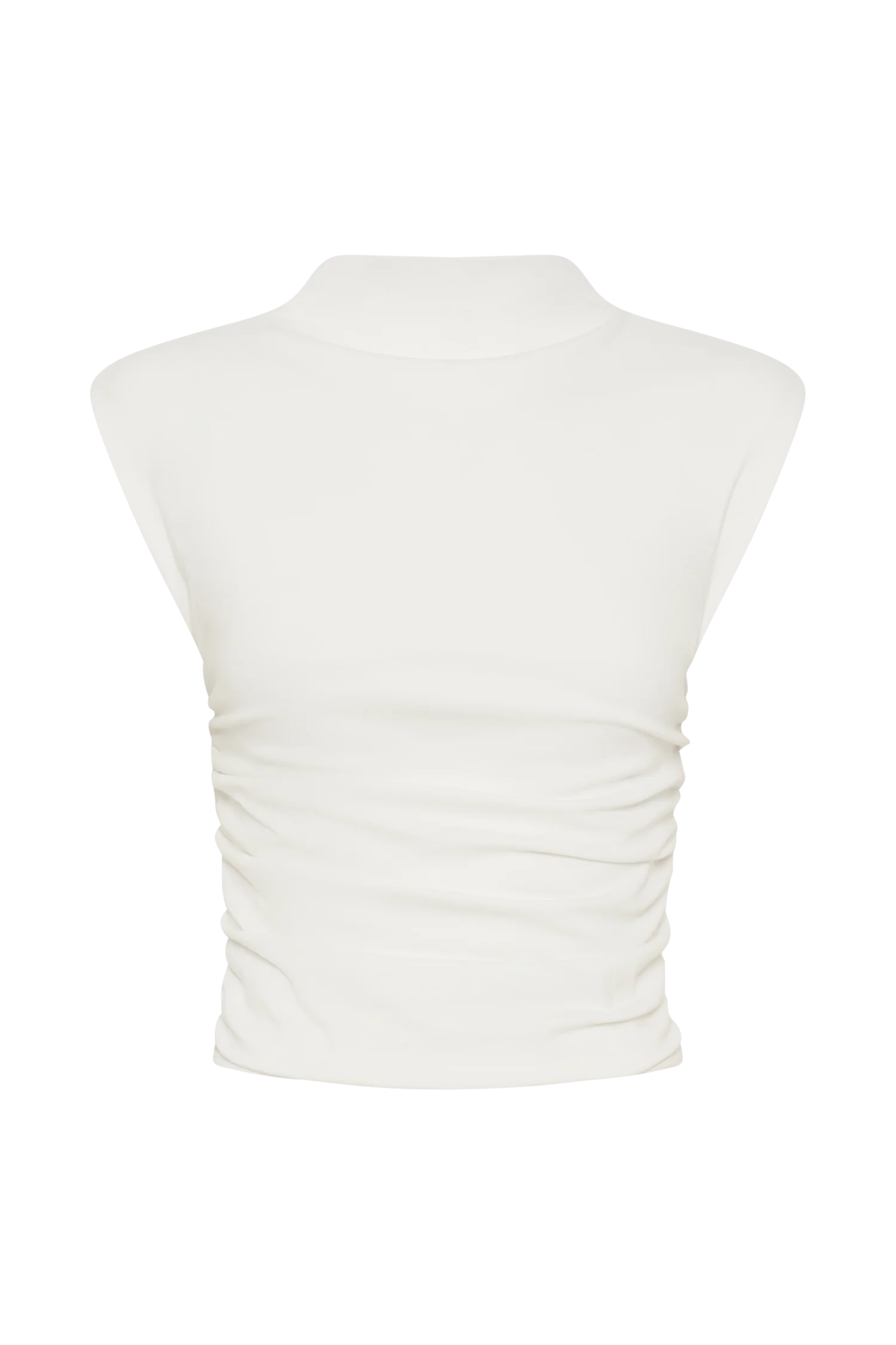 Ellia High Neck Sleeveless Top White