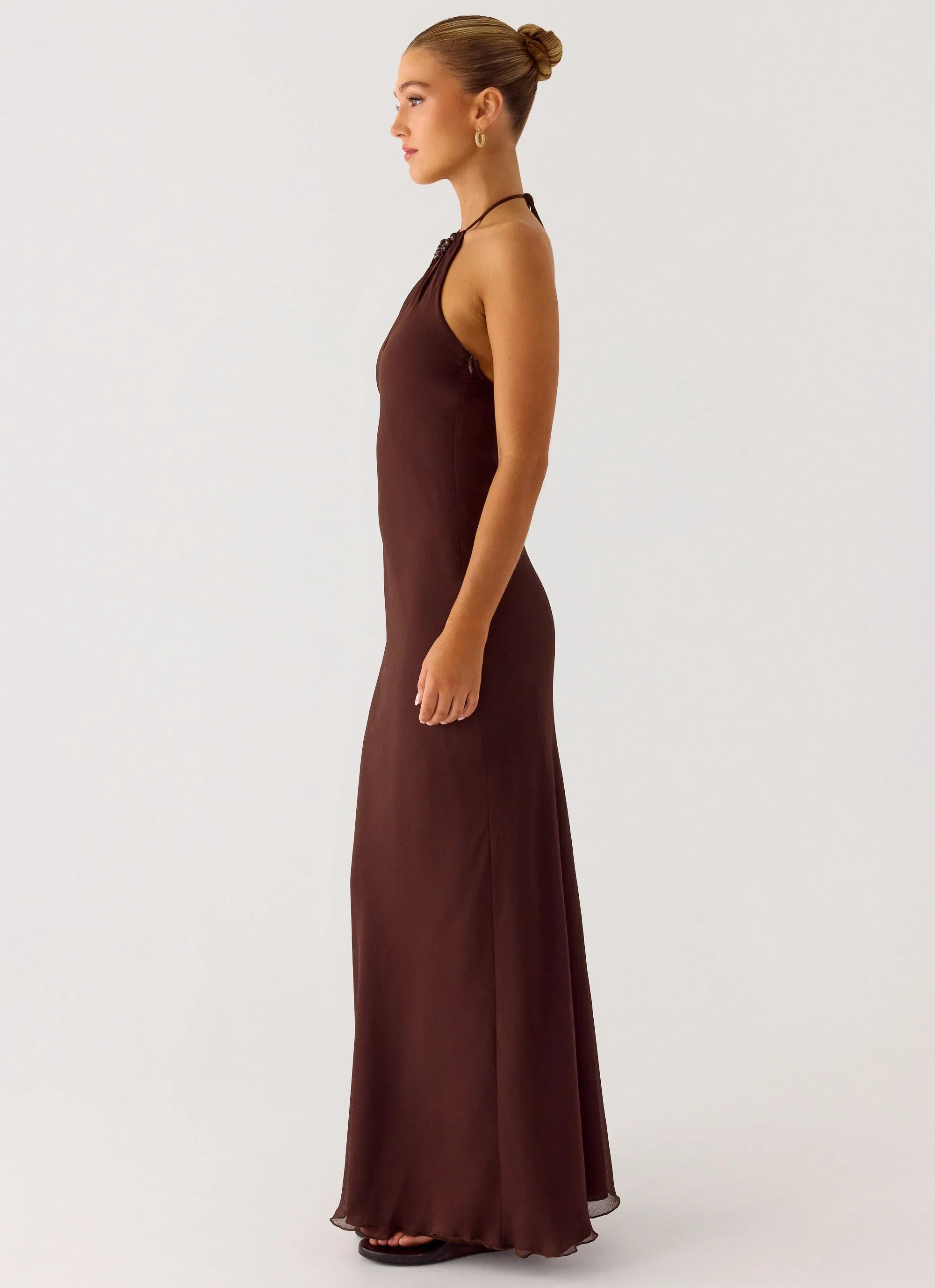 Harlyn Halter Maxi Dress Chocolate