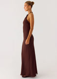 Harlyn Halter Maxi Dress Chocolate