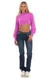 Knit Mock Neck Jumper in Magenta