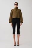 Rue Funnel Neck Bomber Jacket Khaki