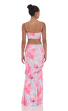 Floral Ruffle Two Piece Set in Blue