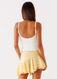 Willow Chiffon Mini Skirt Yellow