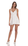 Floral Jacquard A Line Dress in White