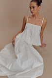 Mae A Line Midi Skirt White
