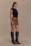 Cordia Satin Mini Skirt Chocolate