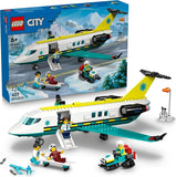 LEGO City Emergency Air Ambulance Airplane Building Toy for Kids Pretend Play Rescue Airplane Model for Boys Girls Ages 6 Building Blocks W Hero Minifigures Gift Idea for Birthdays 60465