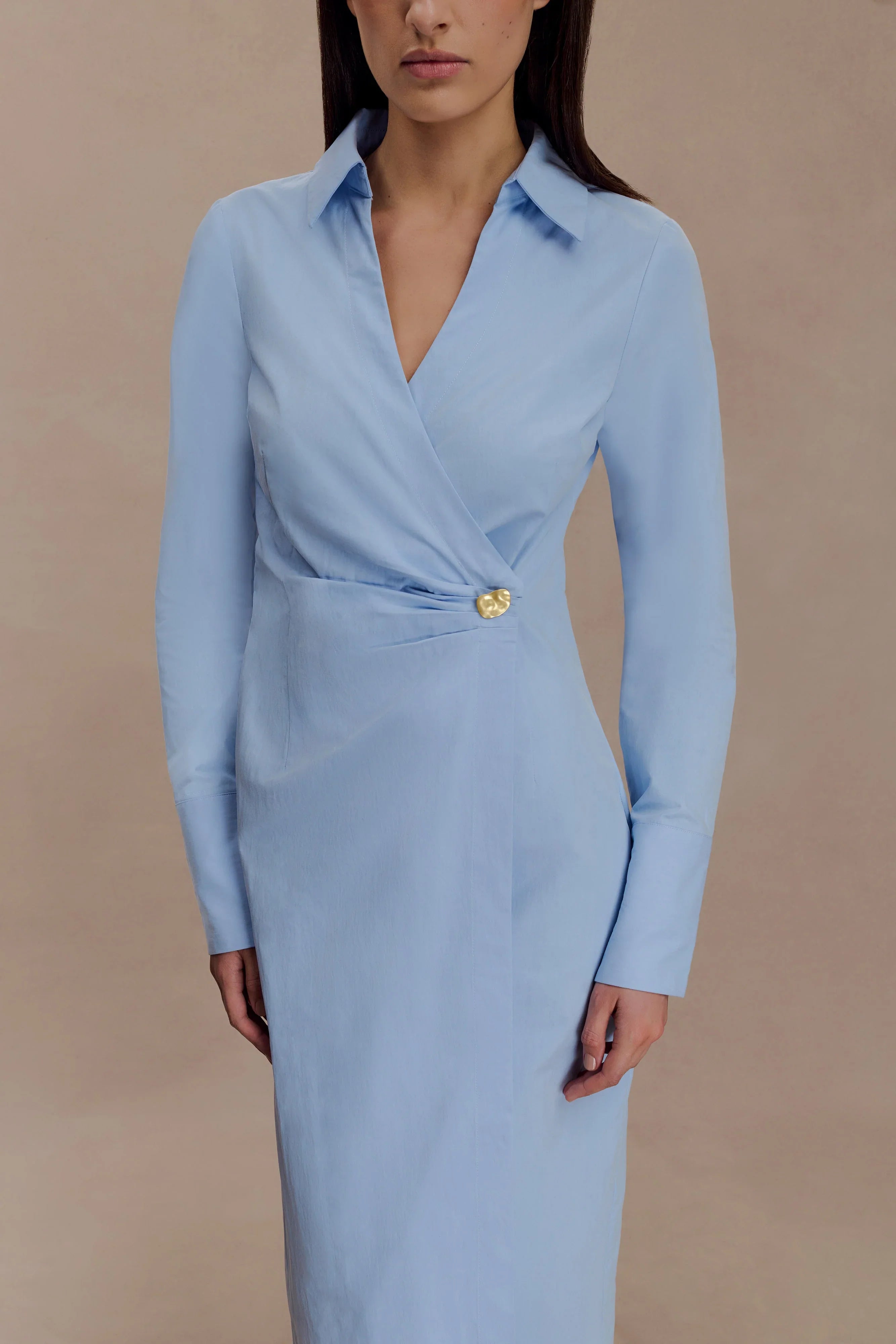 Mikaila Asymmetric Shirt Dress Blue