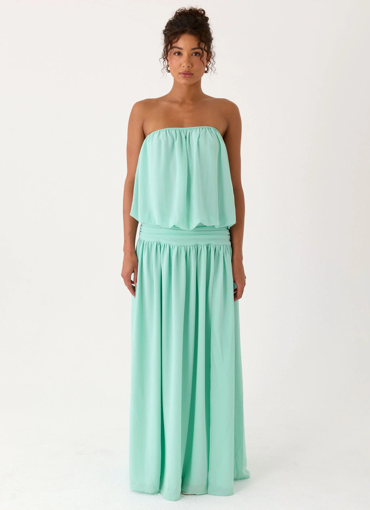 Lioras Strapless Maxi Dress Aqua